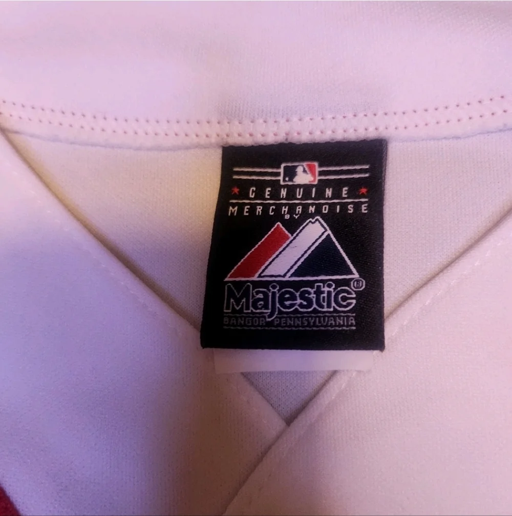 Majestic MLB Men Boston Red Sox White Jersey Size 2XL Vintage Stars 4th‎ Of July